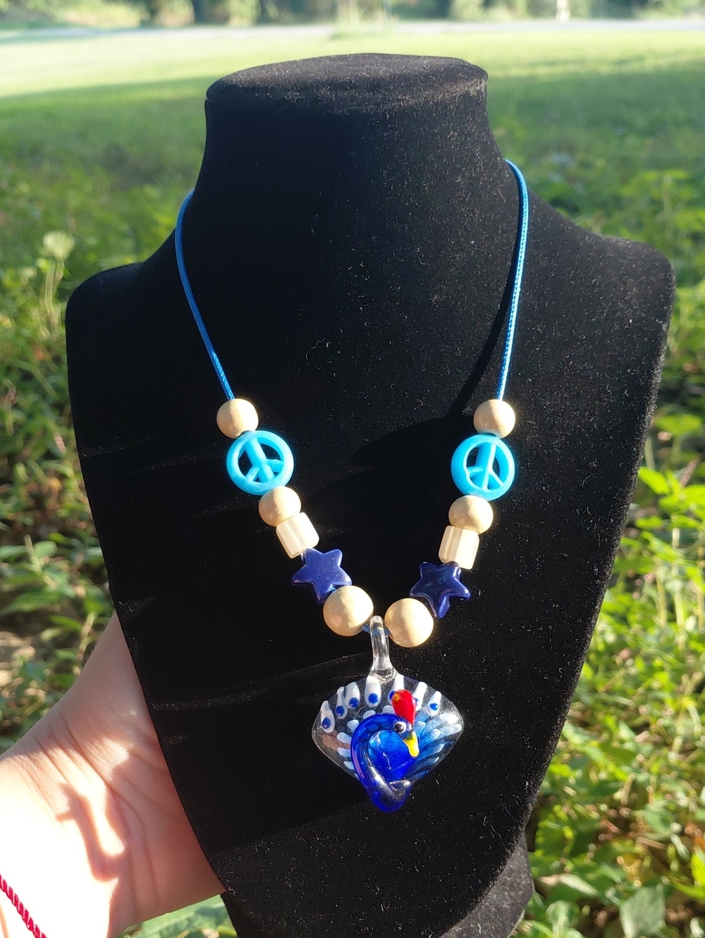Handcrafted  Peacock Pendant Necklace